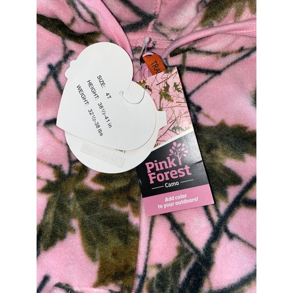 TrailCrest Pink Forest camo 2 piece fleece pajamas 4T NWT - Picture 3 of 3